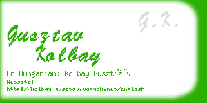 gusztav kolbay business card